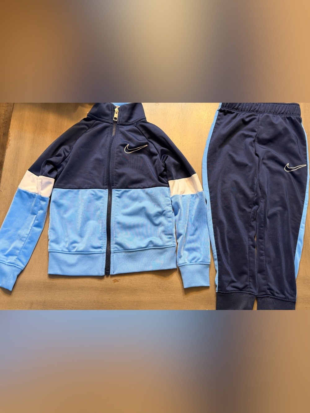 Nike boys light blue + navy blue matching outfit track suit set 4T XS